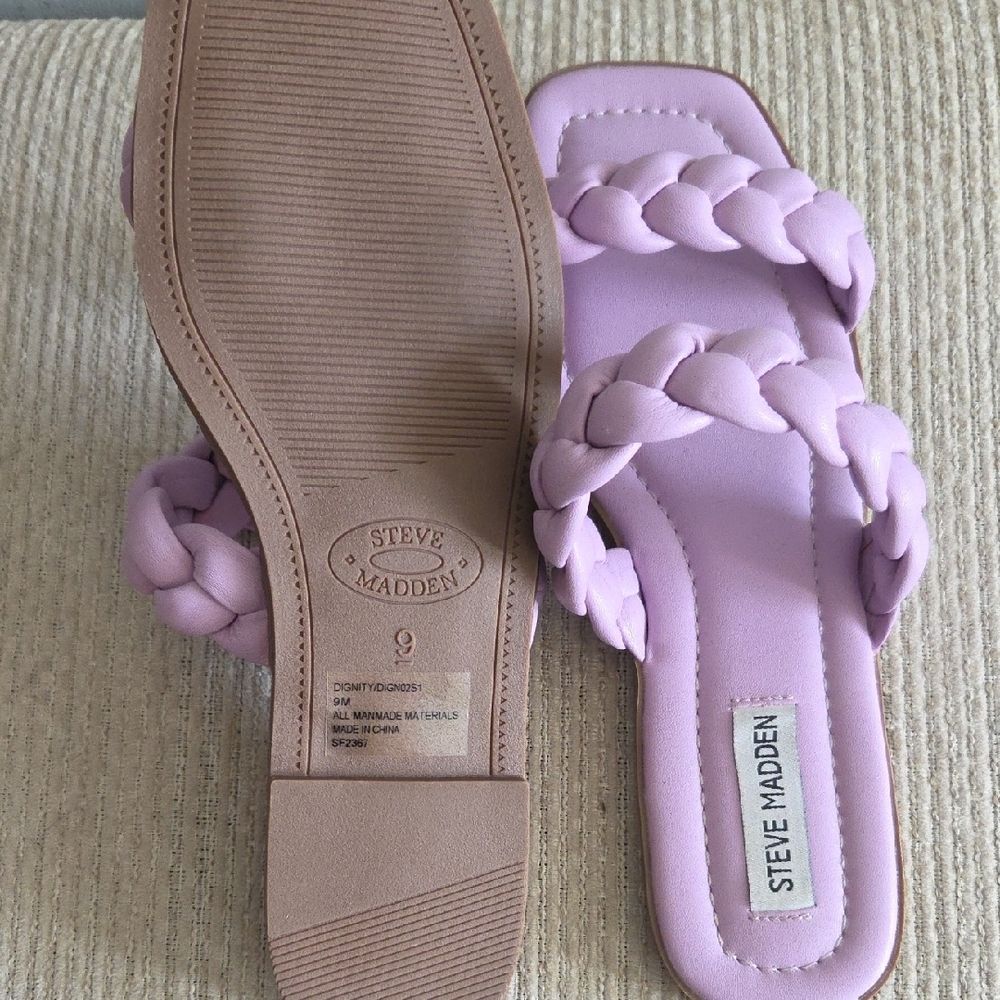 Steve Madden Purple Braided Slide Sandals - Picture 2 of 2